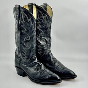 DAN POST 16791 Mens MILWAUKEE Black Leather Boots SIZE 7 WIDE Excellent Cond